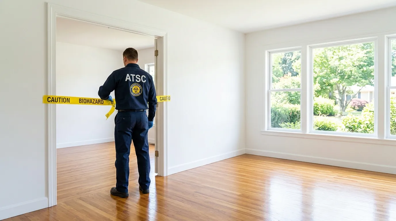 Certified biohazard cleanup crew performing Decomposition Cleanup in Faribault